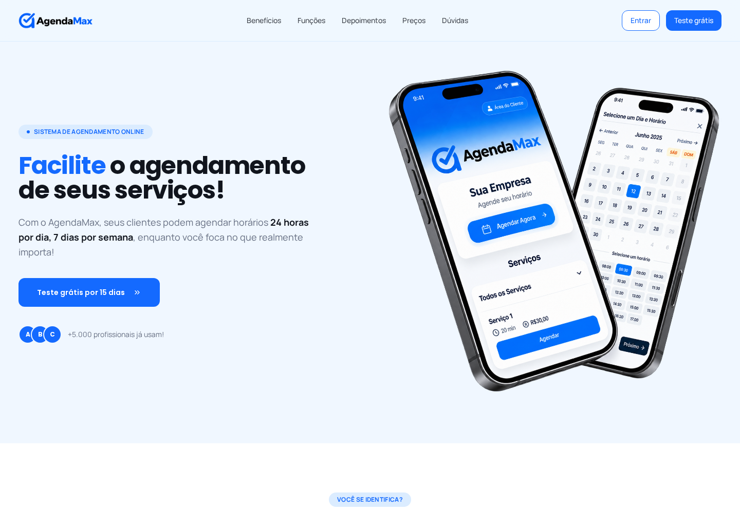 Página inicial do projeto AgendaMax